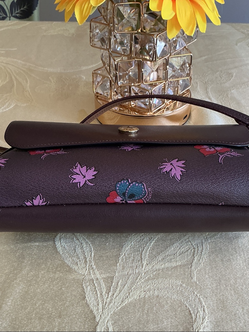 COACH  wildflower Floral Print Crossbody REVERSIBLE Bag - Purple - Picture 6 of 6